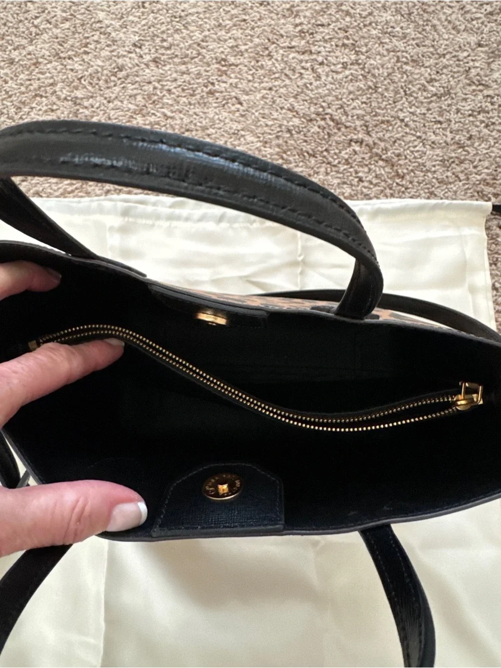 Kate Spade Leopard Print Leather Tote - Brown/Black